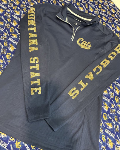 BOBCAT WOMENS 1/4 ZIP CATS LOGO