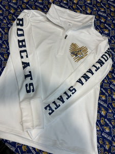 BOBCAT WOMENS 1/4 WHITE WITH SWIRL LOGO