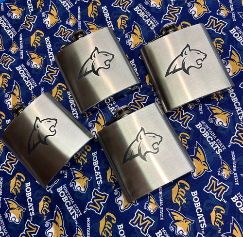 Bobcat Metal Flask