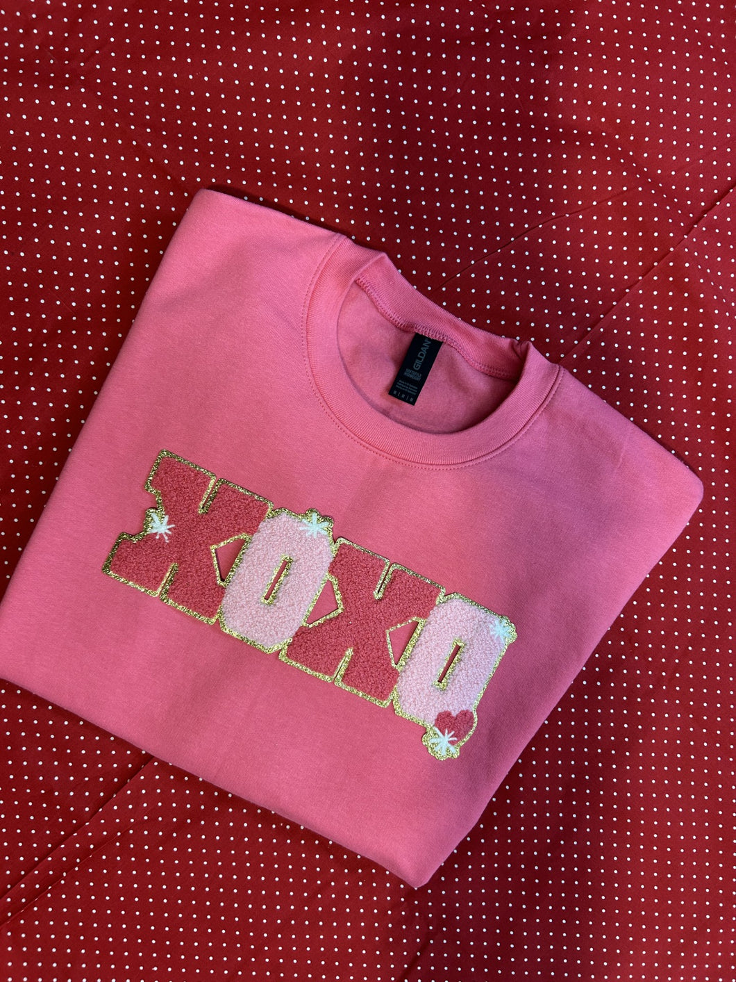 XOXO Pink/white Pink Crewneck